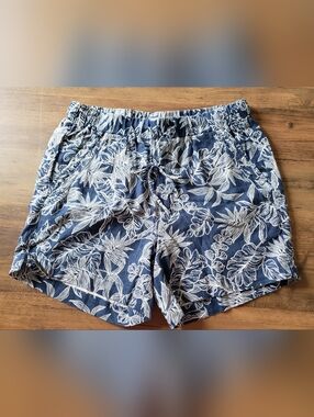 Briggs Linen Blend Shorts  Women’s S Blue High Rise Beachy Nautical Boho